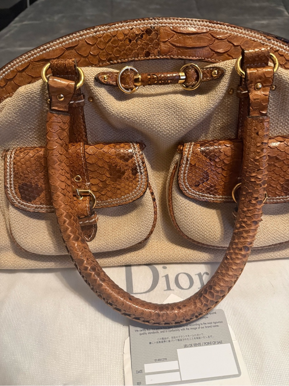 Dior Tan and Brown Satchel